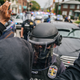A protester raises his hands in the air during a standoff with law enforcement on September 23, 2020, in Louisville, Kentucky. Protesters marched after a Kentucky Grand Jury indicted one of the three officers involved in the killing of Breonna Taylor with wanton endangerment. Taylor was fatally shot by Louisville Metro Police officers during a no-knock warrant at her apartment on March 13, 2020, in Louisville, Kentucky.